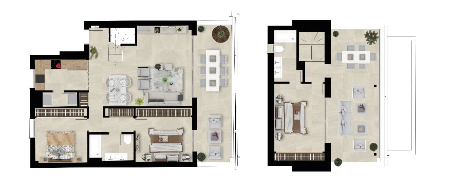 Solana Village — Penthouse 3 sypialnie